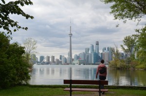 Matt, looking at Toronto from the Toronto Islands. (Photo by Laura Miner.)